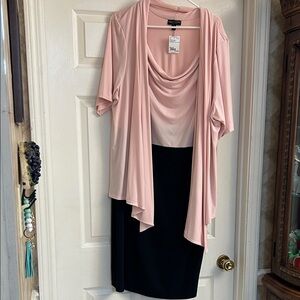 Connected Apparel Blush and Black Dress